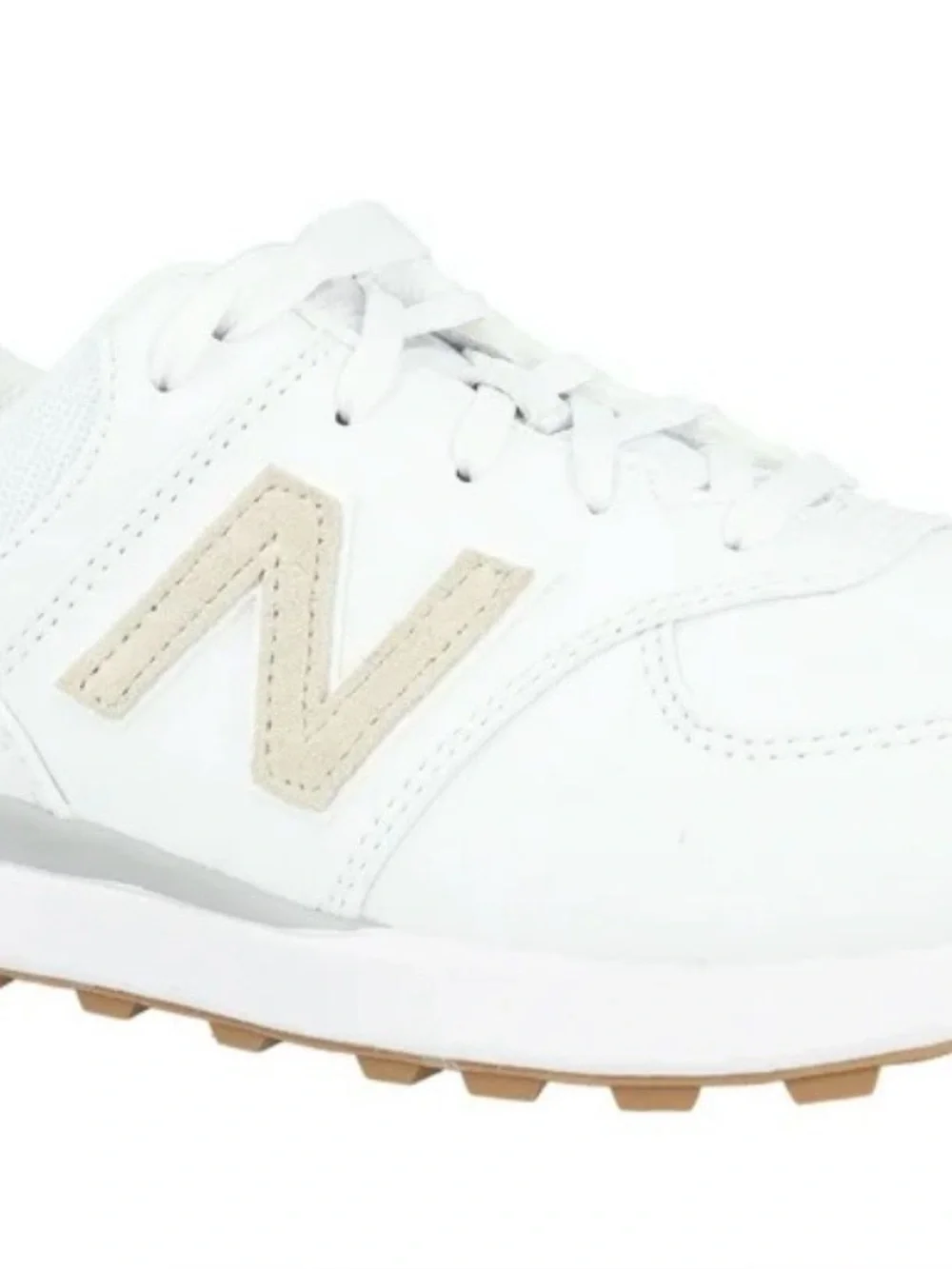 New Balance 574 Sneakers spikeless,Green V2 in White and Tan Unisex